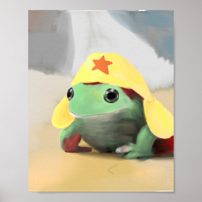 Póster Rana en poster gorra (Frente)