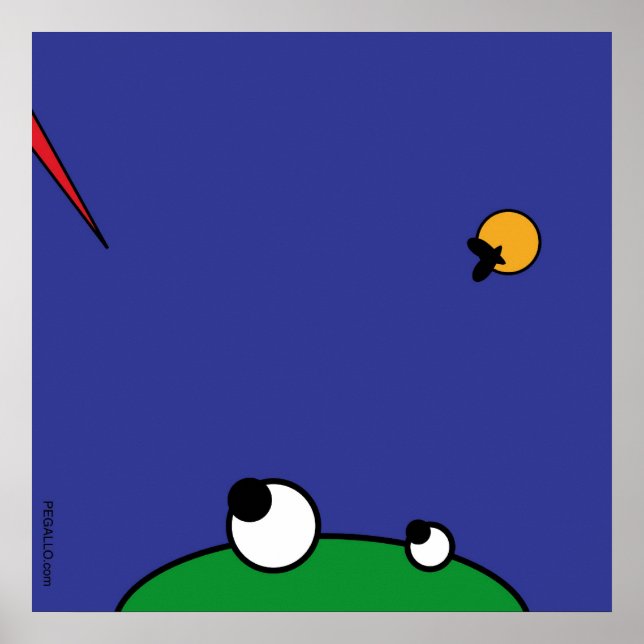 Póster rana hambrienta - ataque de cigüeña (Frente)