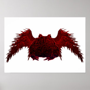 Póster Rana malvada de Pacman en el poster blanco