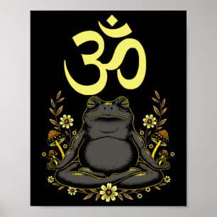 Póster Rana Meditando Aum Zen Atención Plena Espiritual C