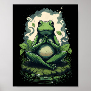 Póster Rana Meditando Zen Yoga Espiritual Meditación Lind