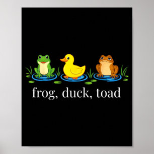 Póster Rana pato sapo zoológico divertido retro animal me