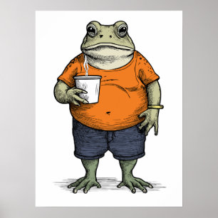 Póster Rana Perezosa Divertida