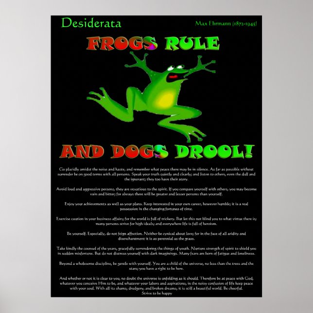 Póster Rana Poster de Desiderata (Frente)