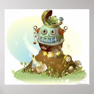 Póster Rana que sale de un OVNI