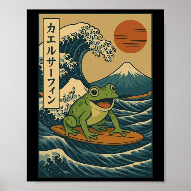 Póster Rana Surfing Japonesa _3 (Frente)