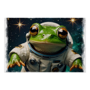 Póster Rana verde en el espacio