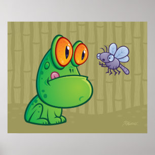 Póster Rana y mosca seca