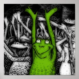 Póster Ranas alentadoras