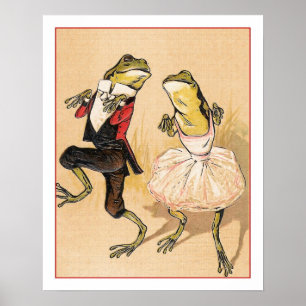 Póster Ranas de baile vintage