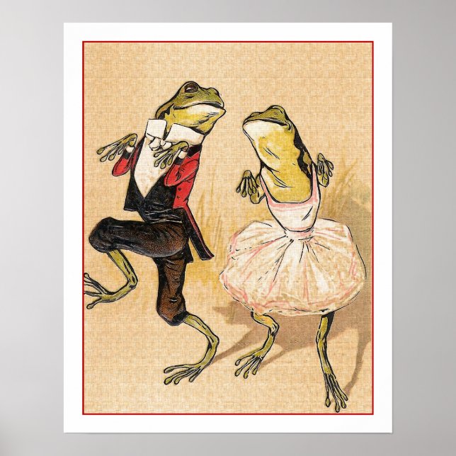 Póster Ranas de baile vintage (Frente)