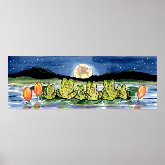 Póster Ranas en la Armada Poster Lily Pad Pond Watching M (Frente)