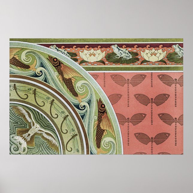 Póster Ranas, libélulas, peces voladores, cometas y rata (Frente)