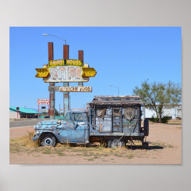 Póster Ranch House Café Truck, Tucumcari, Nuevo México (Frente)