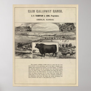 Póster Rancho de Galloway de la cañada, Oberlin, Kansas