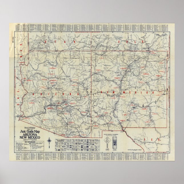 Póster Rand McNally Official 1925 Auto Trails (Frente)