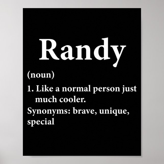 Póster Randy Name Definition Funny D  (Frente)