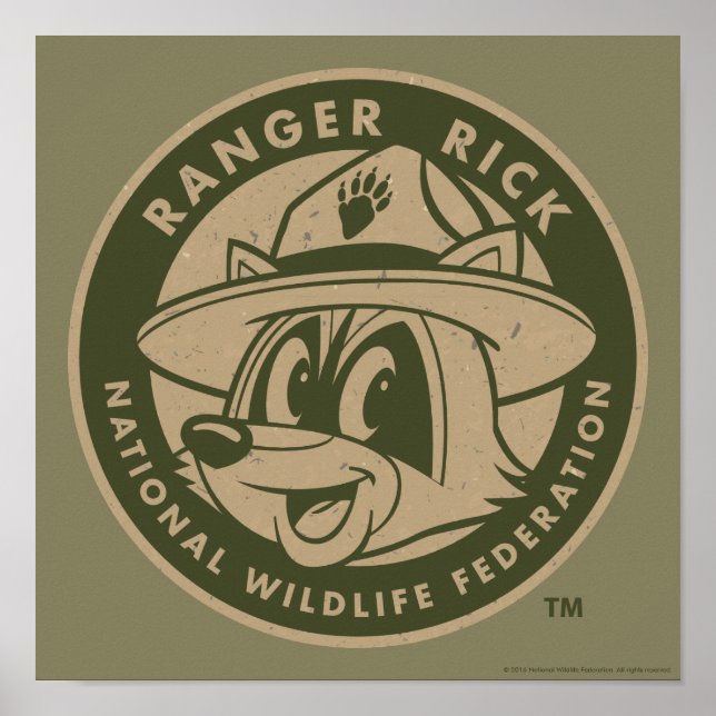 Póster Ranger Rick | Logo de Rick Khaki (Frente)