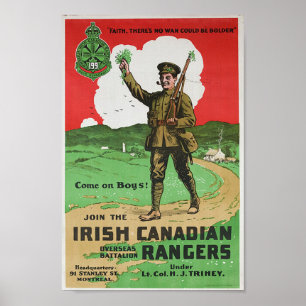 Póster Rangers canadiense irlandés