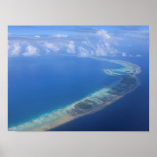 Póster Rangiroa Blue Lagoon from airplane