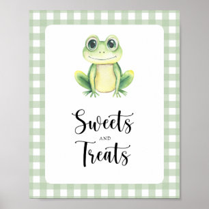 Póster Ranita - dulces y golosinas para la fiesta de bebé