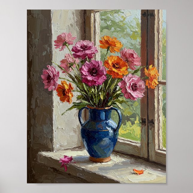 Póster Ranunculus Bouquet | Impressionist Still Life (Frente)