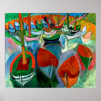 Póster Raoul-Dufy-Boats en Martigues 1907