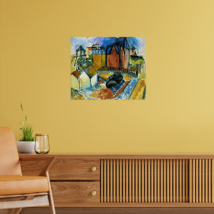 Póster Raoul Dufy, La Playa en Havre,
