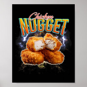 Póster Rap clandestino divertido nugget de pollo vintage