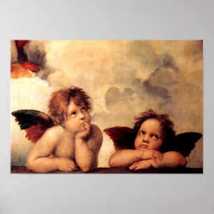 Póster Raphael Cherubs Sistine Madonna Poster