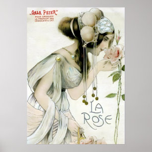 Póster Raphael Kirchner, La Rosa - Art Nouveau
