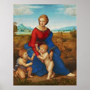 Póster Raphael: Madonna en el prado