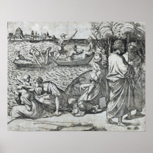 Póster Raphael - The Miraculous Draught Of Fishes