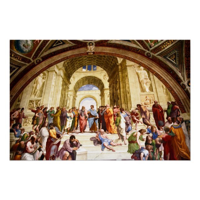 Póster Raphael, The School of Athens (1509) (Anverso)