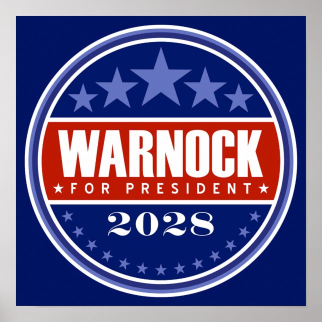 Póster Raphael Warnock para Presidente 2028 (Frente)