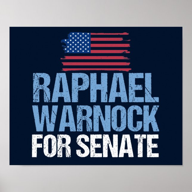 Póster Raphael Warnock por las elecciones al Senado de Ge (Frente)