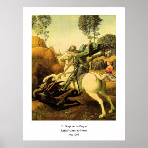 Póster Raphael's "St. George and the Dragon" (circa 1505)