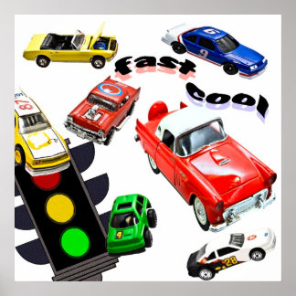 Póster Rápido, Guay, Coches