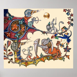Póster RÁPIDOS CORRILES DE GUERRA BESTIARIA MEDIEVAL, Con