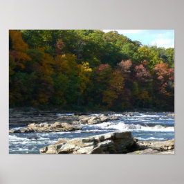 Póster Rapids del río Ohiopyle en el otoño de Pensilvania