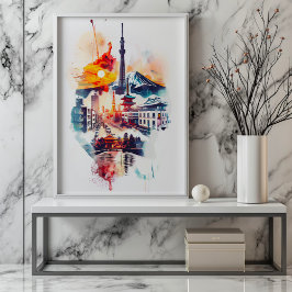 Póster Rapsodia radiante: Torre de Tokio y Mont Fuji