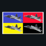 Póster Raptor CMYK F-22<br><div class="desc">Poster de arte,  con avión de combate F-22 Raptor de superioridad aérea</div>