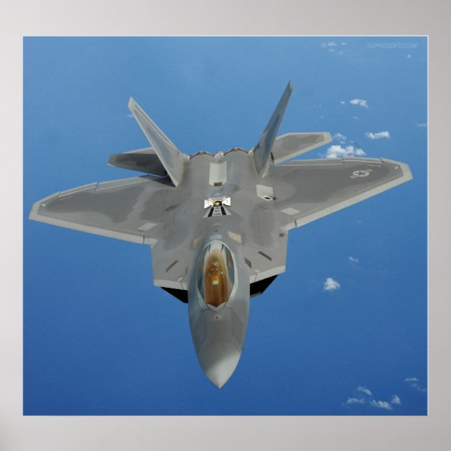 Póster Raptor F-22 sobre el Pacífico (Frente)