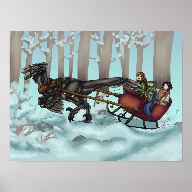 Póster Raptor Sleigh Ride (Frente)