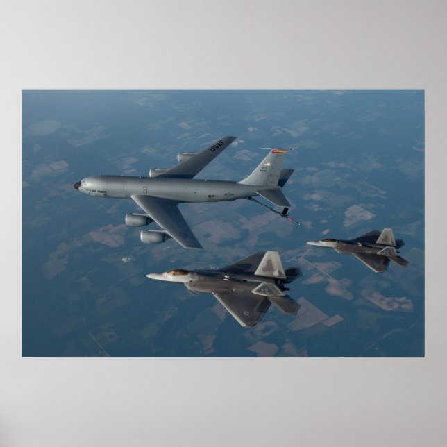 Póster Raptores F-22 y Stratotanker KC-135 (Frente)