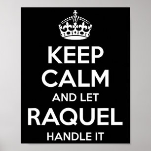 Póster Raquel Keep Calm Nombre Personalizado Funny Cumple