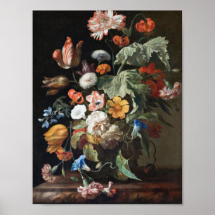 Póster Raquel Ruysch - Aún-Vida con las flores