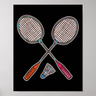 Póster Raqueta de bádminton y volantes profesional badmin