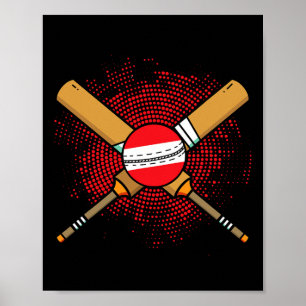 Póster Raqueta de cricket austriaca y bandera Ll de Austr