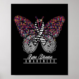Póster Raras Enfermedades Sensibilización Shirt Butterfly